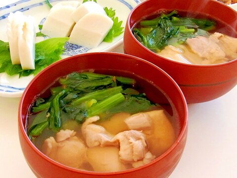 あっさりお雑煮（鶏と小松菜）